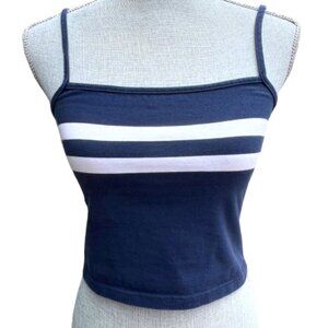 BRANDY MELVILLE 💙 JOHN GALT Navy Blue & White Stripe tank crop top